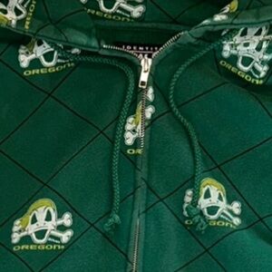 Oregon Ducks Hoodie Pirate Skull Crossbones McKenzie SewOn Fleece  Size …